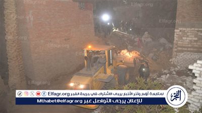 خروج 4 مصابين بالمنزل المنهار بقرية النخيلة وتحويل مصابة إلى مستشفى أسيوط الجامعي 