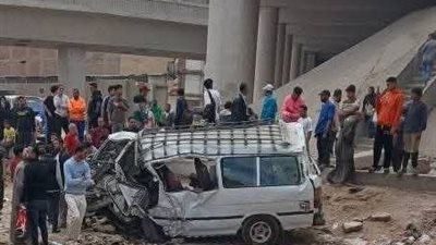 بالأسماء والصور..مصرع وإصابة 9 بينهم 3 أشقاء في حادث مروع أعلى دائري بشتيل