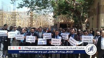محاميو المنيا ينظمون وقفة احتجاجية ضد زيادة الرسوم القضائية