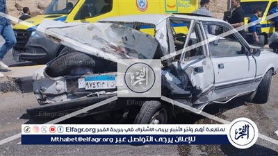 إصابة 4 أشخاص في حادث تصادم في الطريق الاوسط بالمنيا (صور)