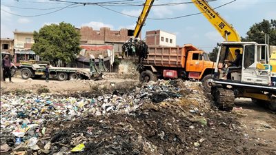 تجريد الطرق ورفع المخلفات وتطهير الترع بقرى مركز ومدينة الصف..صور