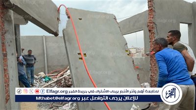 إيقاف الأعمال وإزالة جدران الدور العاشر العلوى لعقار مخالف بتقسيم هليوبليس غرب المنصورة