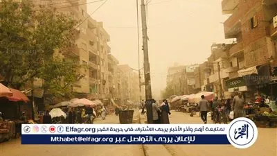 العاصفة الرملية تحجب الرؤية في محافظة المنيا 