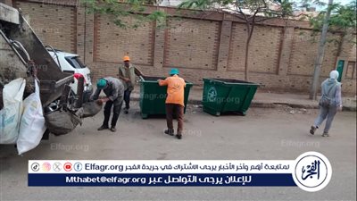 حملات مكثفة لتجميل ونظافة وكنس الشوارع ورفع القمامة بنطاق غرب المنصورة