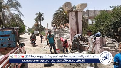 رئيس مركز القوصية باسيوط يتابع أعمال رفع كفاءة مداخل القرى