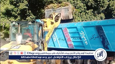 حملة مكبرة لرفع نواتج تطهير الترع والمصارف بقرية النواورة فى البداري بأسيوط 