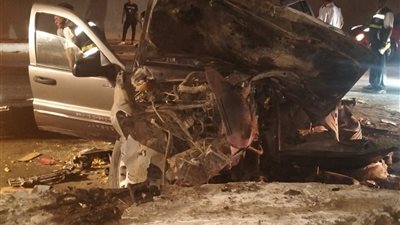 مصرع شخص اصطدمت سيارته بالرصيف الخاص بمحطة الأتوبيس الترددي بقليوب