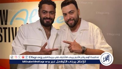 مدين يشارك تامر حسني كواليس حفل 