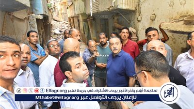 محافظ أسيوط يتفقد موقع المنزل المنهار بمنطقة الفواخير بحي غرب