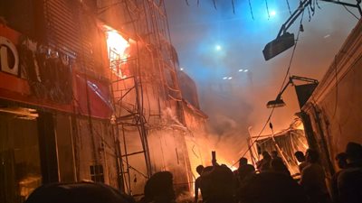 اندلاع حريق في باكيات بالقرب من محطة مترو شبرا الخيمة