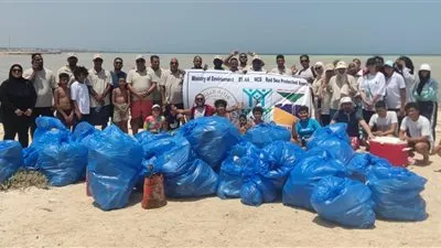 وزارة البيئة تنظم حملة نظافة موسعة بشواطئ جزيرة أبو منقار 