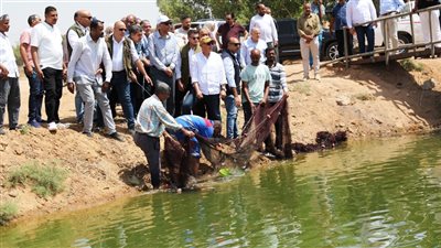 وزير الري ومحافظ أسوان يتفقدان المفرخ السمكي بالشلال