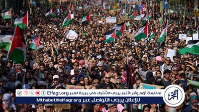 طوفان بشري.. مئات الآلاف يتظاهرون في برشلونة ضد الإبادة الجماعية في غزة والاحتلال الإسرائيلي 