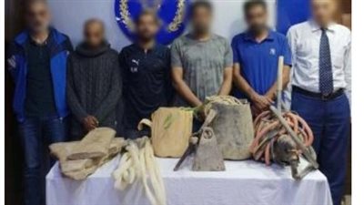 ضبط 6 أشخاص بتهمة التنقيب عن الآثار داخل عقار بالتبين