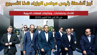 عاجل- أسبوع حافل بالإنجازات.. الحكومة ترفع الاستعدادات لافتتاح المتحف المصري الكبير وتدعم توطين الصناعات وتطوير القرى