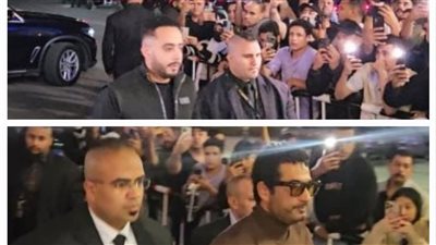 بالصور عمرو سعد وعصام السقا أول الحاضرين في عزاء والد محمد رمضان 