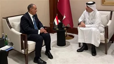 وزير الخارجية يلتقي رئيس مجلس الوزراء وزير الخارجية القطري في الدوحة