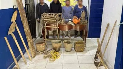 سقوط 4 أشخاص بتهمة التنقيب عن الآثار بروض الفرج