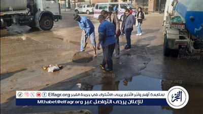 محافظ بني سويف يوجه إصلاح كسر بخط المياه الرئيسي أمام المستشفى التخصصي