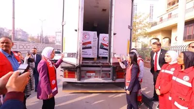 وزيرة التضامن الاجتماعي تطلق قافلة مساعدات إنسانية لدعم الأشقاء في السودان