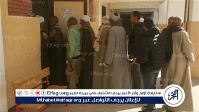 إقبال من كبار السن على لجنة مدرسة العزيزية بجولة الإعادة بالدائرة الثالثة بالفيوم 