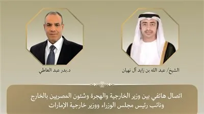 هاتفيًا.. وزير الخارجية يناقش مع نائب رئيس الوزراء ووزير خارجية الإمارات الشقيقة الأوضاع الإقليمية 