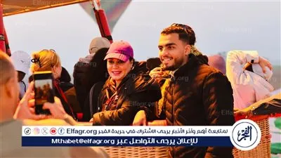 بالصور.. رانيا يوسف في رحلة بالون طائر بسماء الأقصر