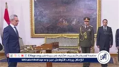 المستشار محمود الشريف يؤدي اليمين الدستورية وزيرًا للعدل أمام الرئيس السيسي