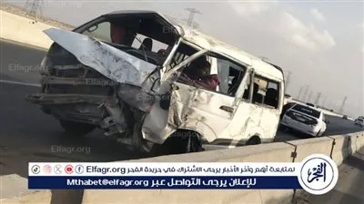 إصابة 8 ركاب إثر حادث انقلاب ميكروباص قبل نفق سنور ببني سويف 