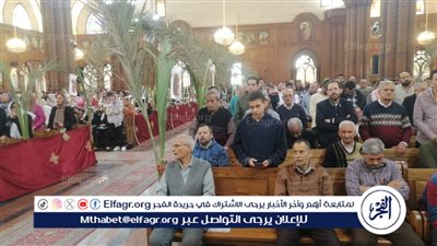 كنائس الفيوم تحتفل بعيد أحد الشعانين والآلاف يشاركون في الصلاة بسعف النخيل