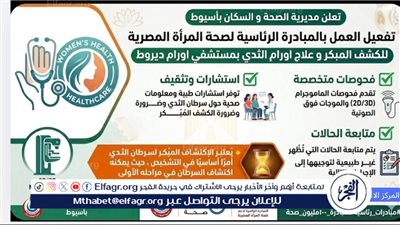  تفعيل مبادرة صحة المرأة والكشف المبكر عن أورام الثدي بمستشفى أورام ديروط فى أسيوط 