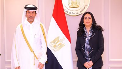 وزيرة التضامن الاجتماعي تستقبل سفير دولة قطر لدى مصر